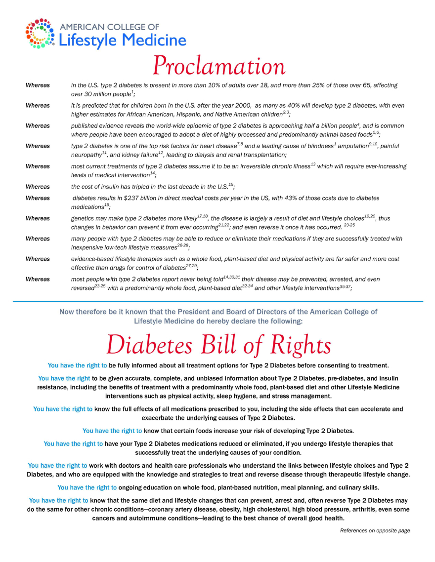 Diabetes Bill of Rights, page 1