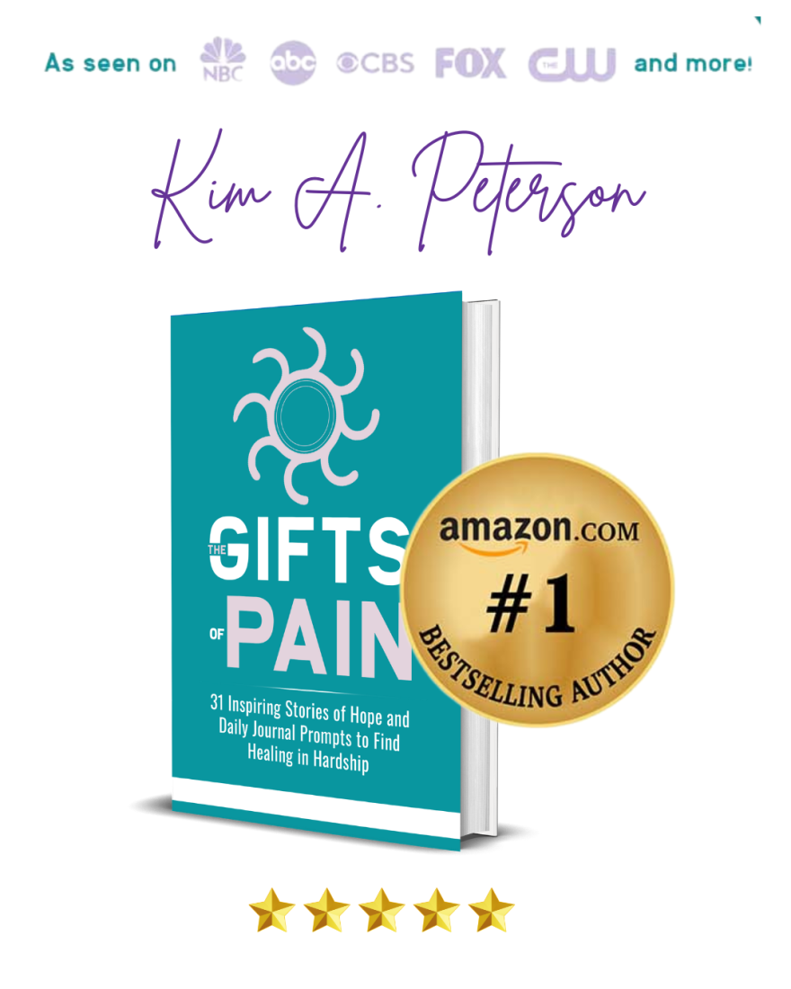 The Gifts of Pain—#1 Amazon Bestseller badge featuring Kim Peterson.