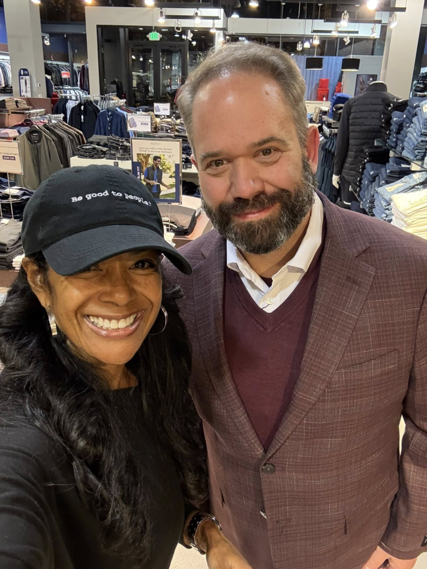 Smiling client after a personal styling session—renewed confidence and authentic presence.