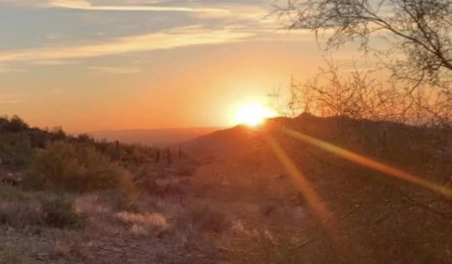 Arizona desert sunrise over Queen Creek mountains—symbolizing clarity, calm, and new beginnings through WHOLE YOU trauma-informed life and leadership brand coaching, personal styling, and speaking.