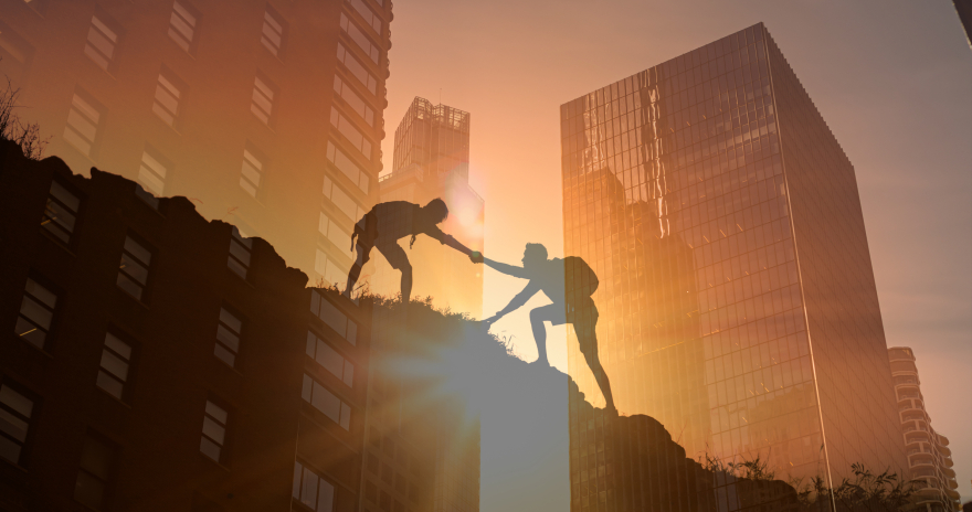 Silhouettes at sunrise—WHOLE YOU self-leadership, resilience, and hope to lead change.