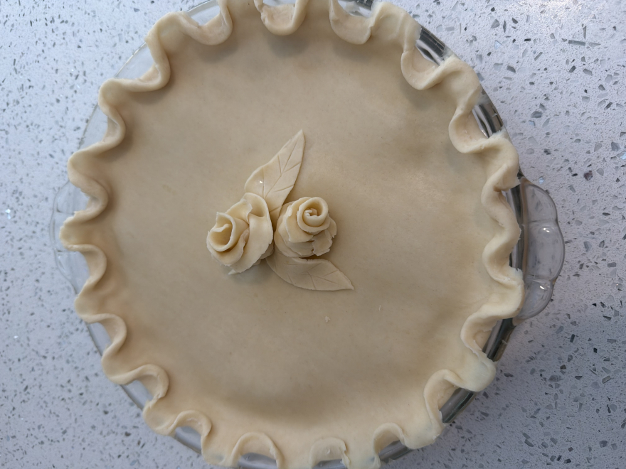 Amy's handmade pie with pastry roses
