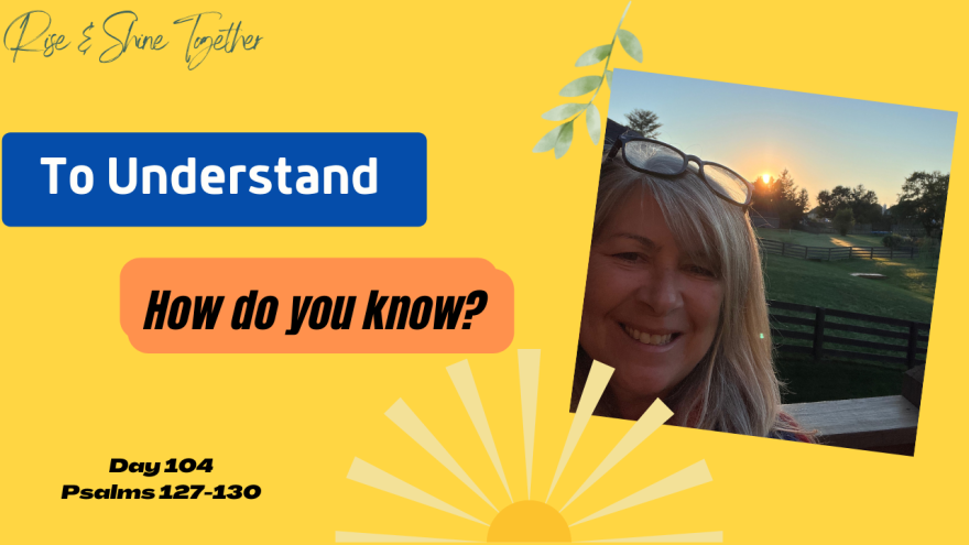 Day 104- To Understand