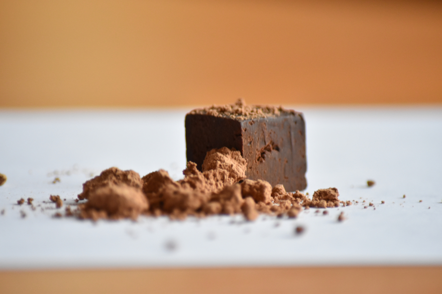 Cacao fudge close-up