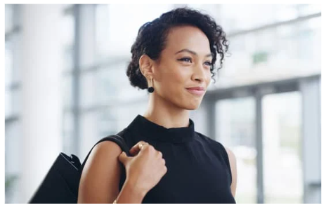 Young woman looking expectantly to the future