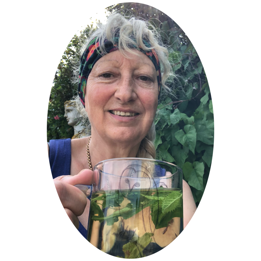 Jenny with a mug of herbal tea